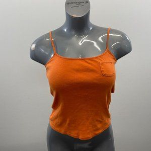 Jacob Annexe Women's Orange Tank Top Size Medium Cotton Pocket